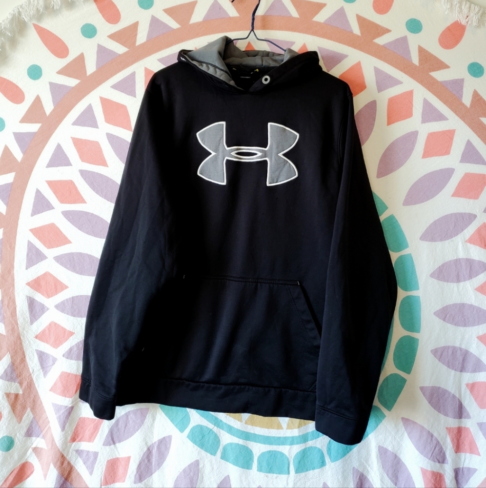 UNDER ARMOUR Black ans grey hoodie Sz Lrg